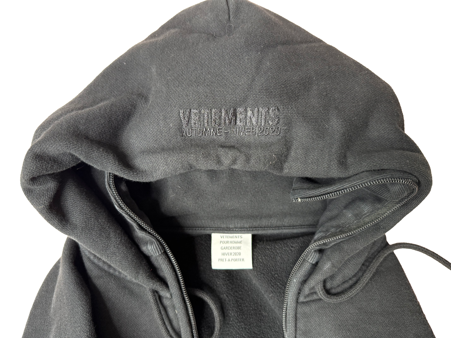 Vetements AH19 Upside Down Anarchy Zip-Up Hoodie Size - S