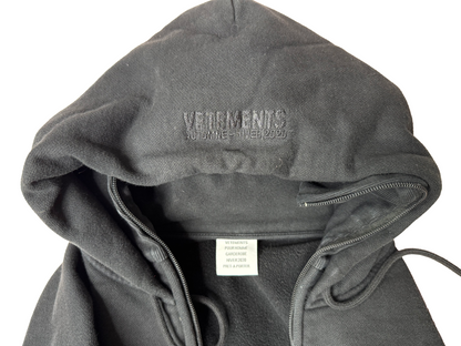 Vetements AH19 Upside Down Anarchy Zip-Up Hoodie Size - S