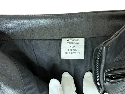Vetements AW16 Calf Leather Moto Pants Size - 30