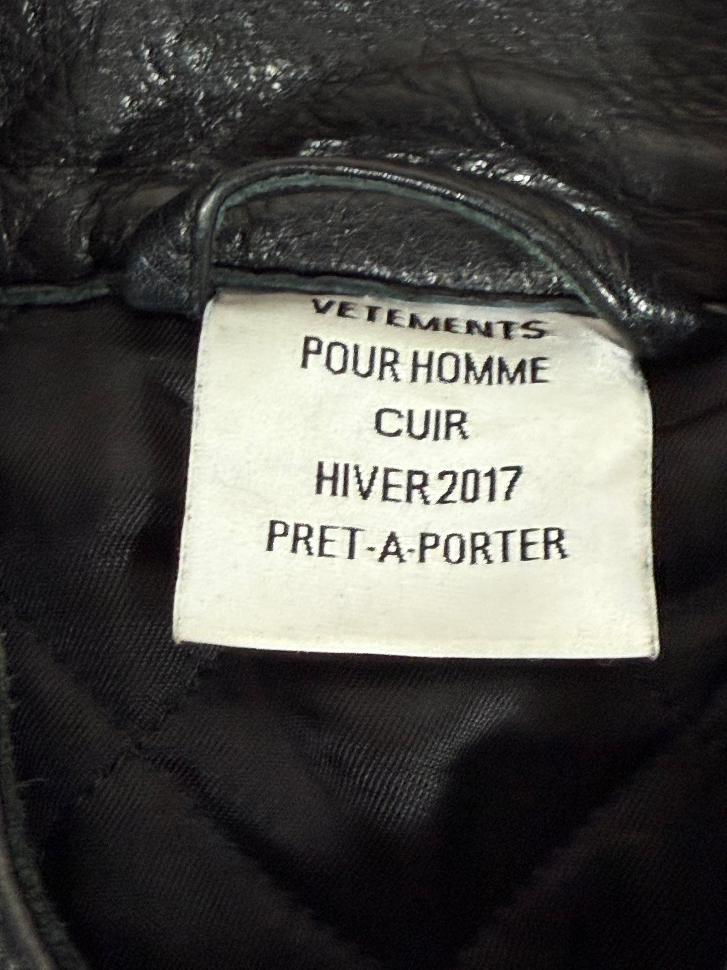 Vetements Calf Leather Moto Jacket Size - S