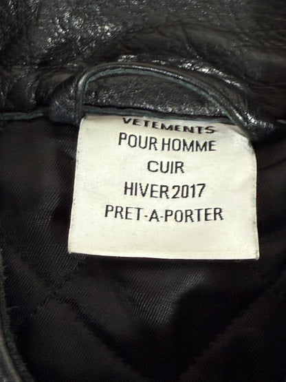 Vetements Calf Leather Moto Jacket Size - S