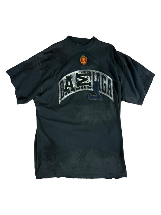 Balenciaga mudshow skater short sleeve with sample distressing